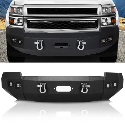 Front Bumper w/Winch & D-ring for Silverado 1500 (2014-2015) LED Light