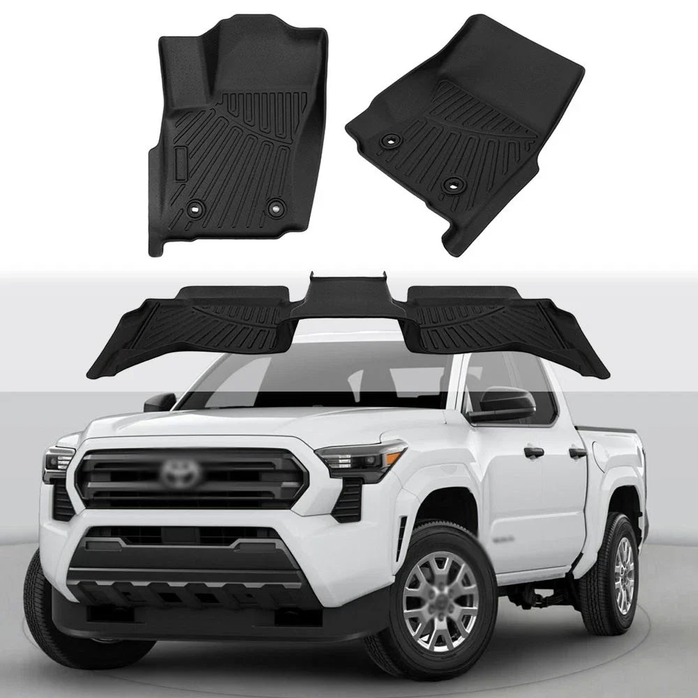Set of 3 Floor Mats for Toyota Tacoma Double Cab (2024–2025) All Weather Liners