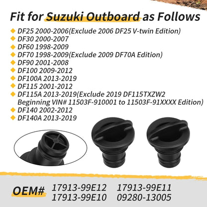 Water Flush Plug & Gasket Pair for Outboard Suzuki 25-140 HP