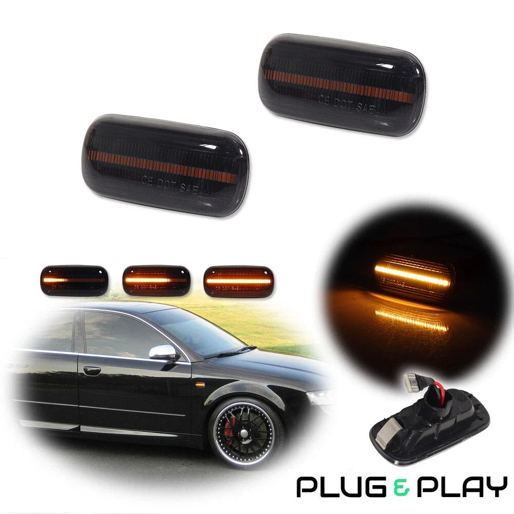 LED Dynamic Side Marker Turn Signal Lamp for Audi A6 S6 A4 (C5 C6 B6 B7)