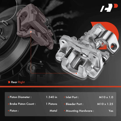Brake Caliper with Bracket for Rear Right of Honda Civic 2006-2015