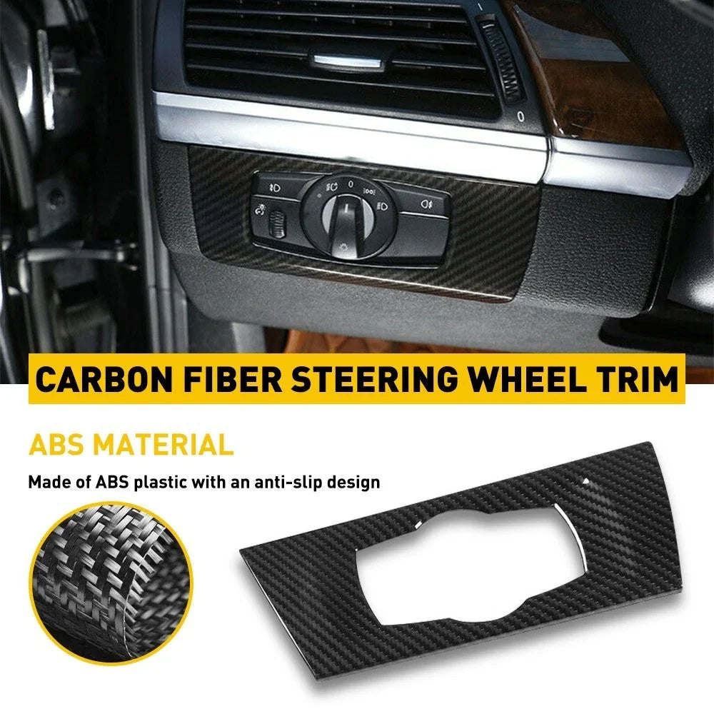 Carbon Fiber Headlight Switch Frame Cover for 3 Series E90 2007-2013