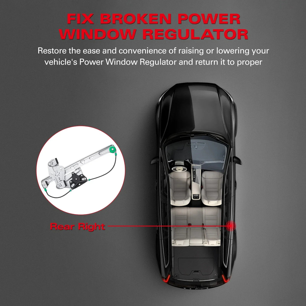 Window Regulator Rear Right Side for Cadillac DeVille (2000–2005)