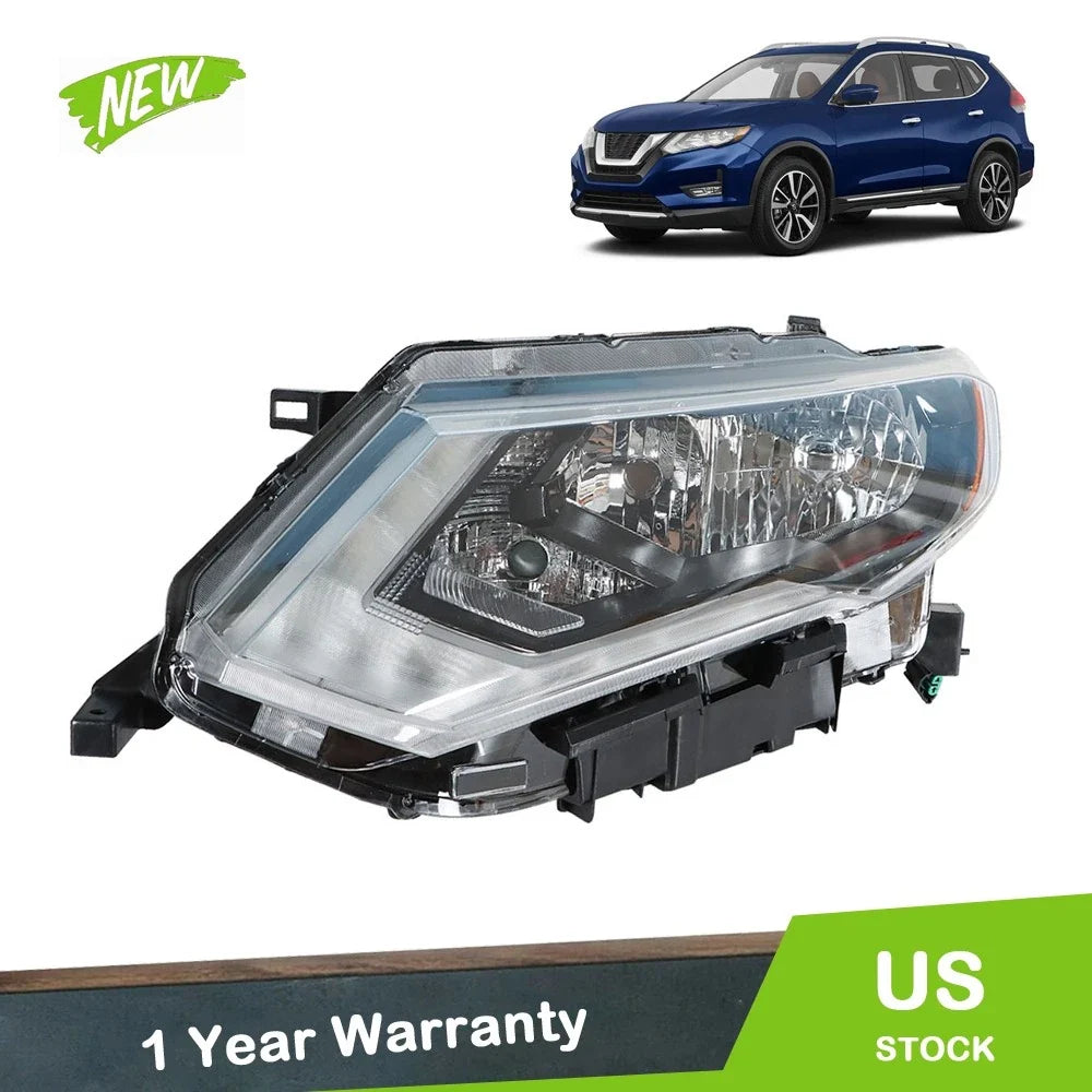 Headlight Assembly for Nissan Rogue (2017–2019) Left Driver Side Halogen