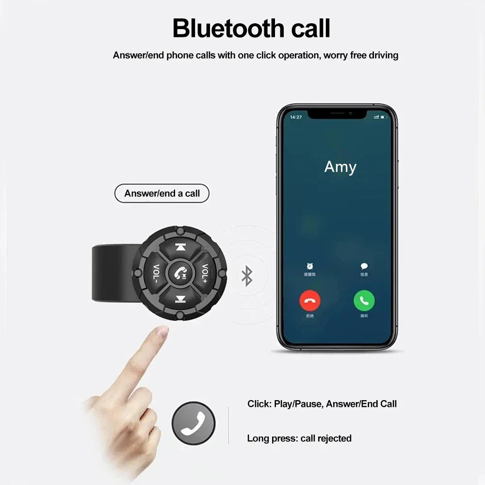 Media Button Remote Controller for Motorcycle - Wireless Bluetooth 5.3