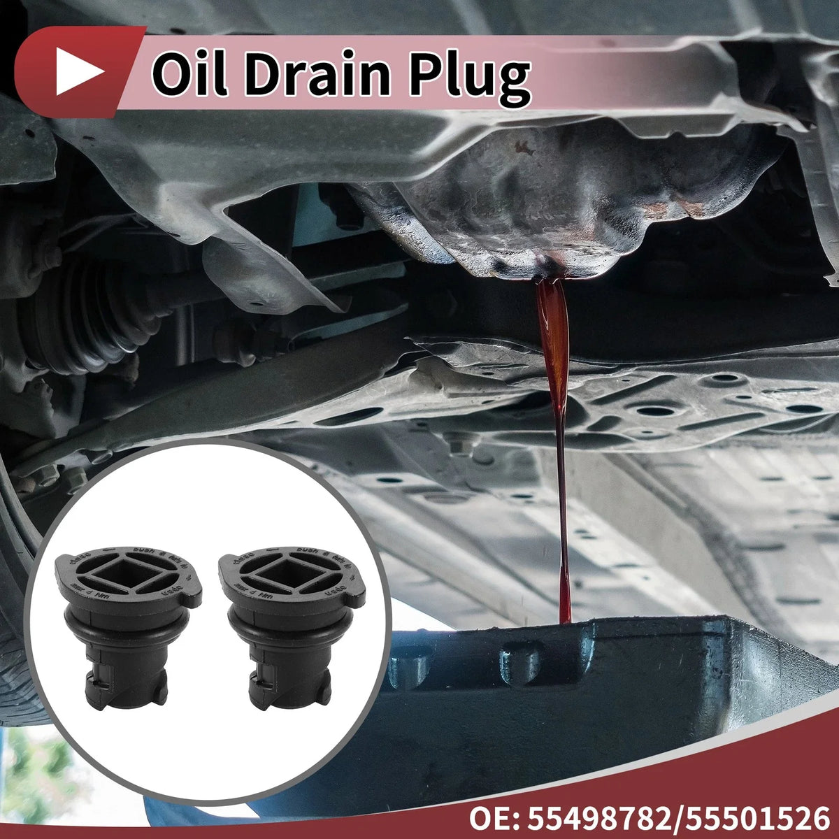 Set of 1 Oil Drain Plug for Buick Chevrolet Cadillac GMC (No. 55498782)