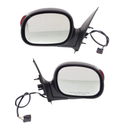Chrome Cap Mirror Set with Turn Signal Light for Ford F-150 2000-2001