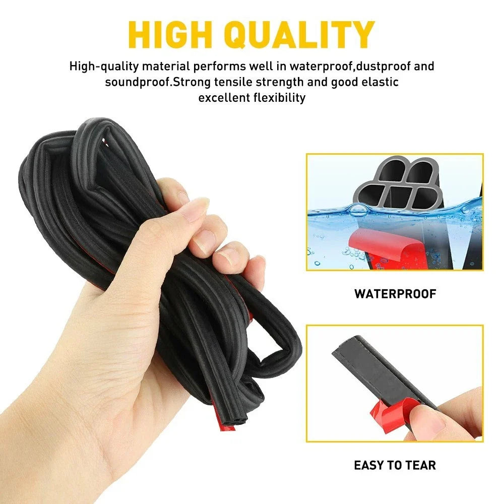 5M Weather Strip Seal - L-Shape Rubber for Auto Door & Trunk Edge