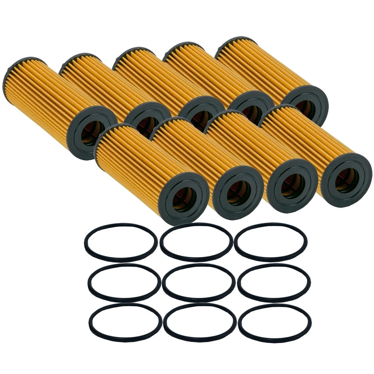 Set of 9 Engine Oil Filters for Chrysler Dodge Jeep Ram VW V6 (StdAsp)