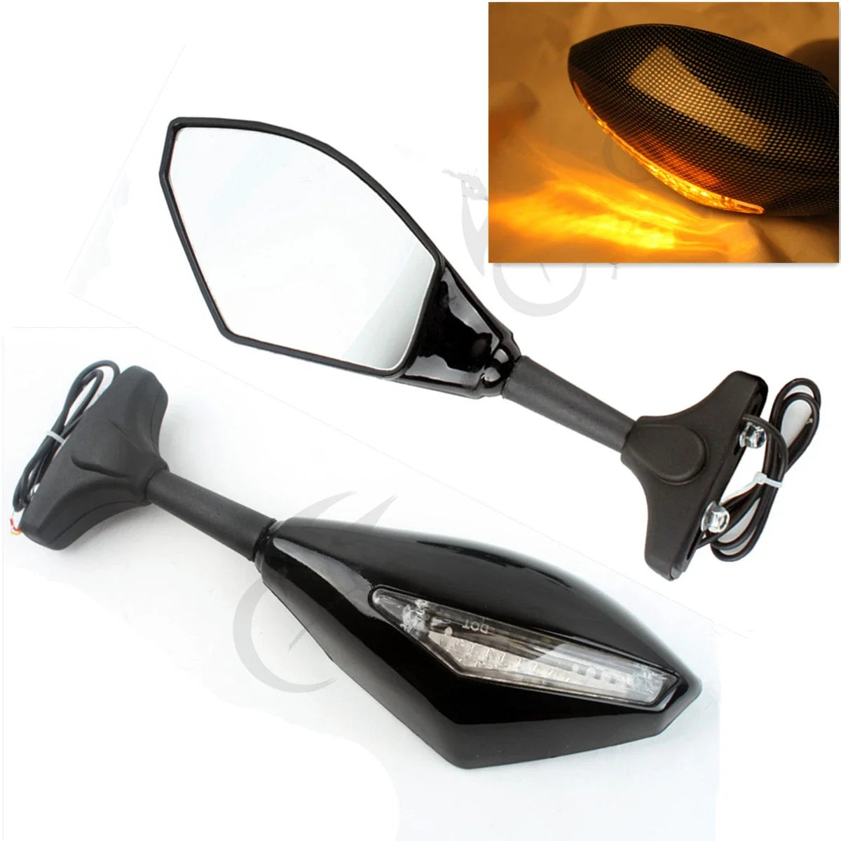 LED Rearview Mirrors for GSXR600/750 (1992-1997, 2004-2008, 2010-2011)