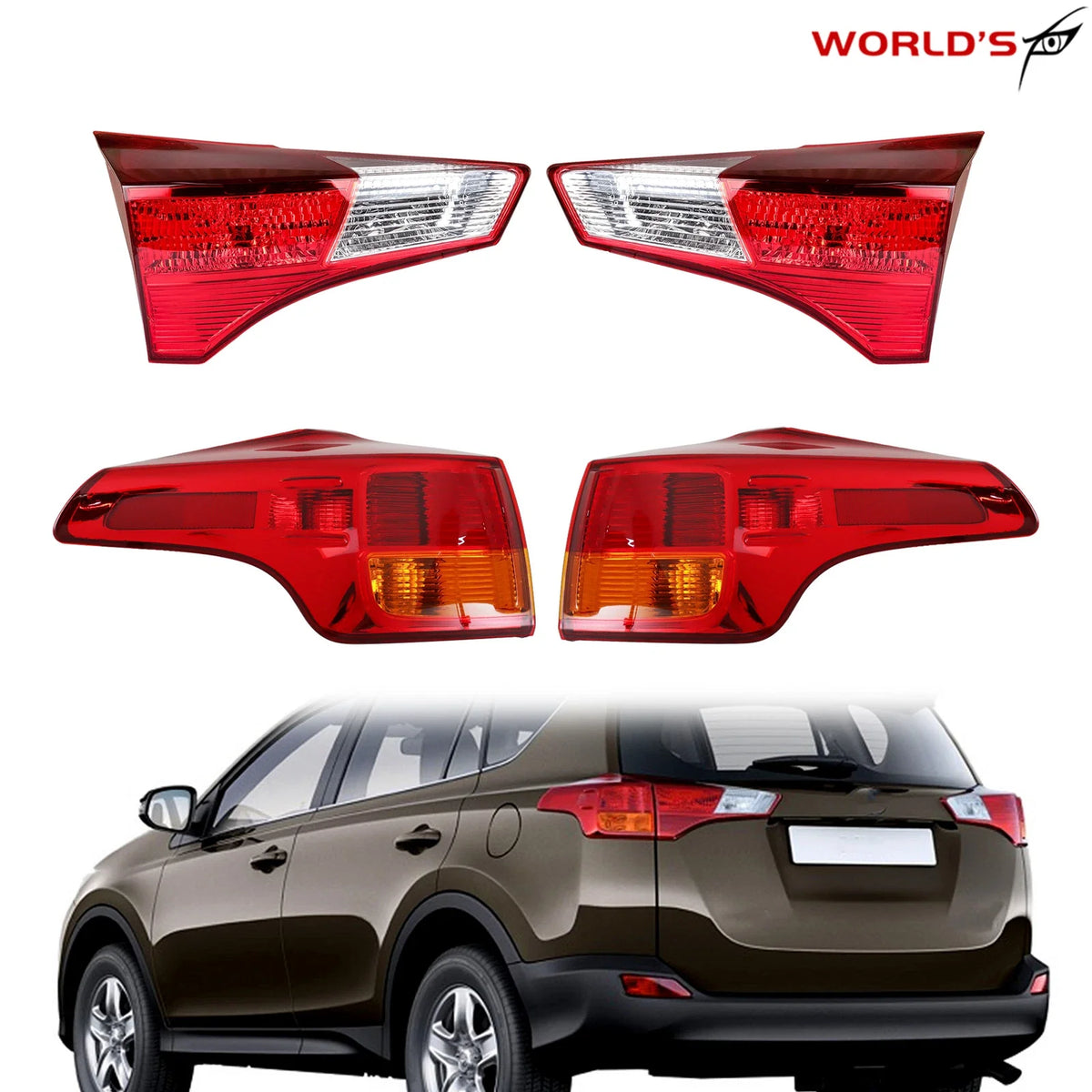 Set of 4 Tail Lights for Toyota RAV4 (2013–2015)