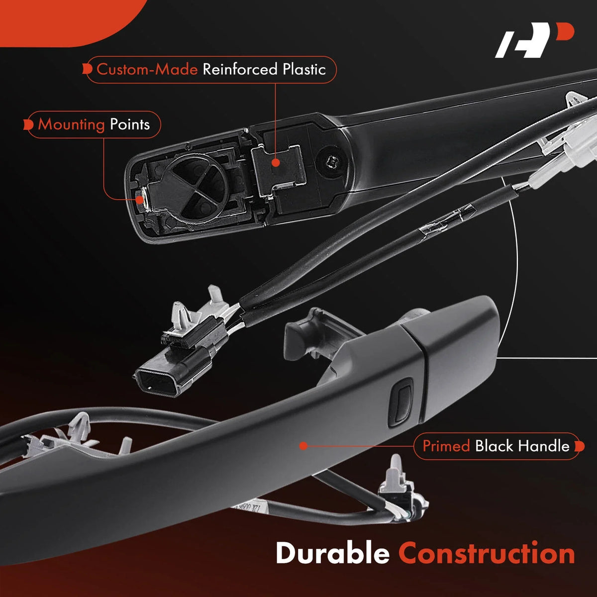 Front Right Door Handle - Black for 2007-2013 Nissan Altima/Sentra