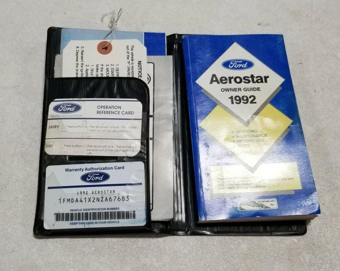 Owners Manual Cover with Inserts and Case for Aerostar (1992)
