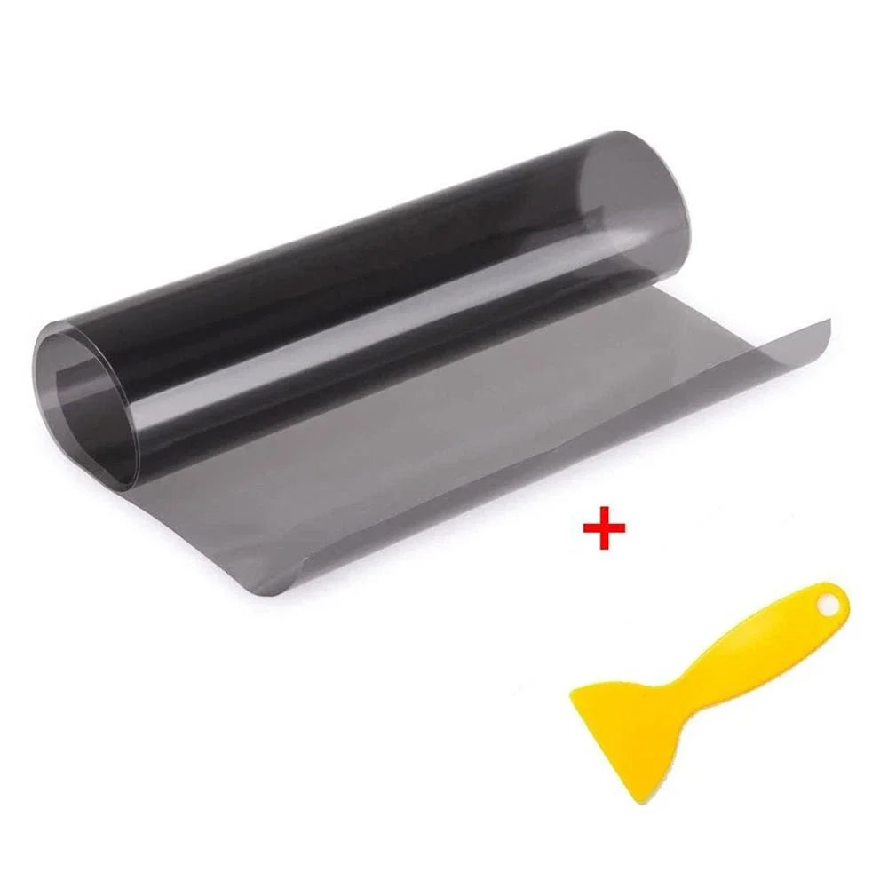 72" Light Tint Film for Headlights Taillights Fog Lights - Gloss Smoke Black