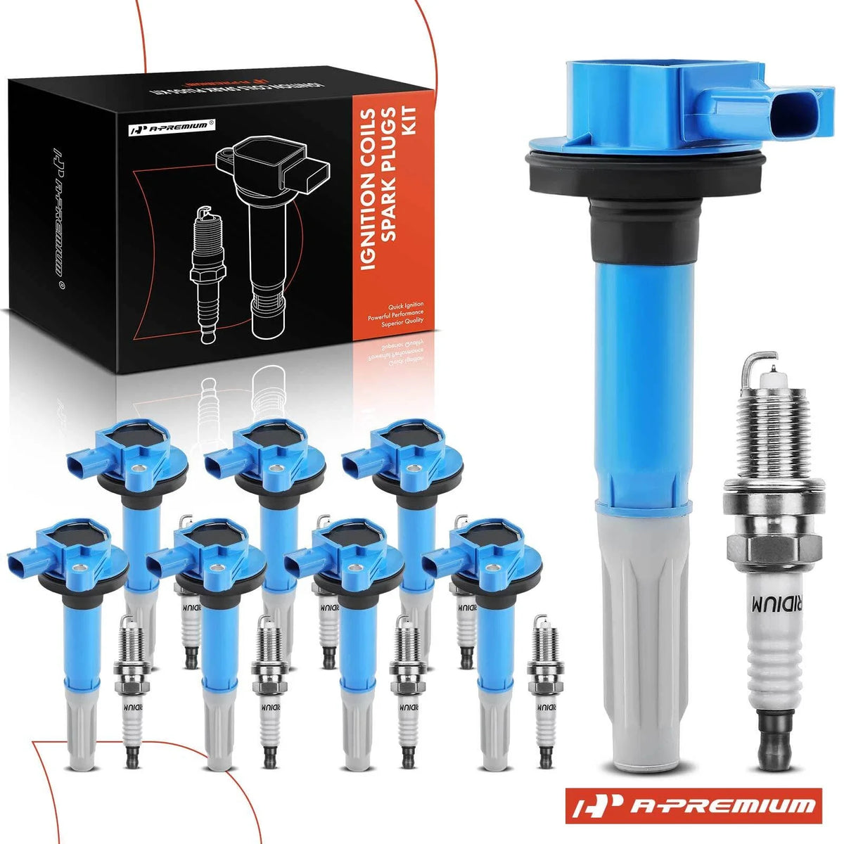 Set of 8 Ignition Coils & Iridium Spark Plugs for Ford F-150 (2011–2016)