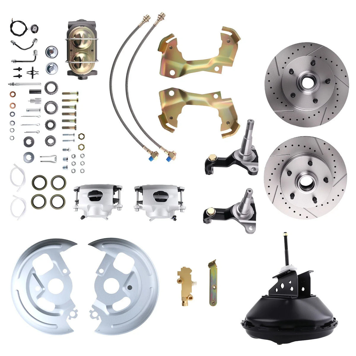 Power Disc Brake System Front for Chevy Nova X-Body 1968-1974 DBK6472LX