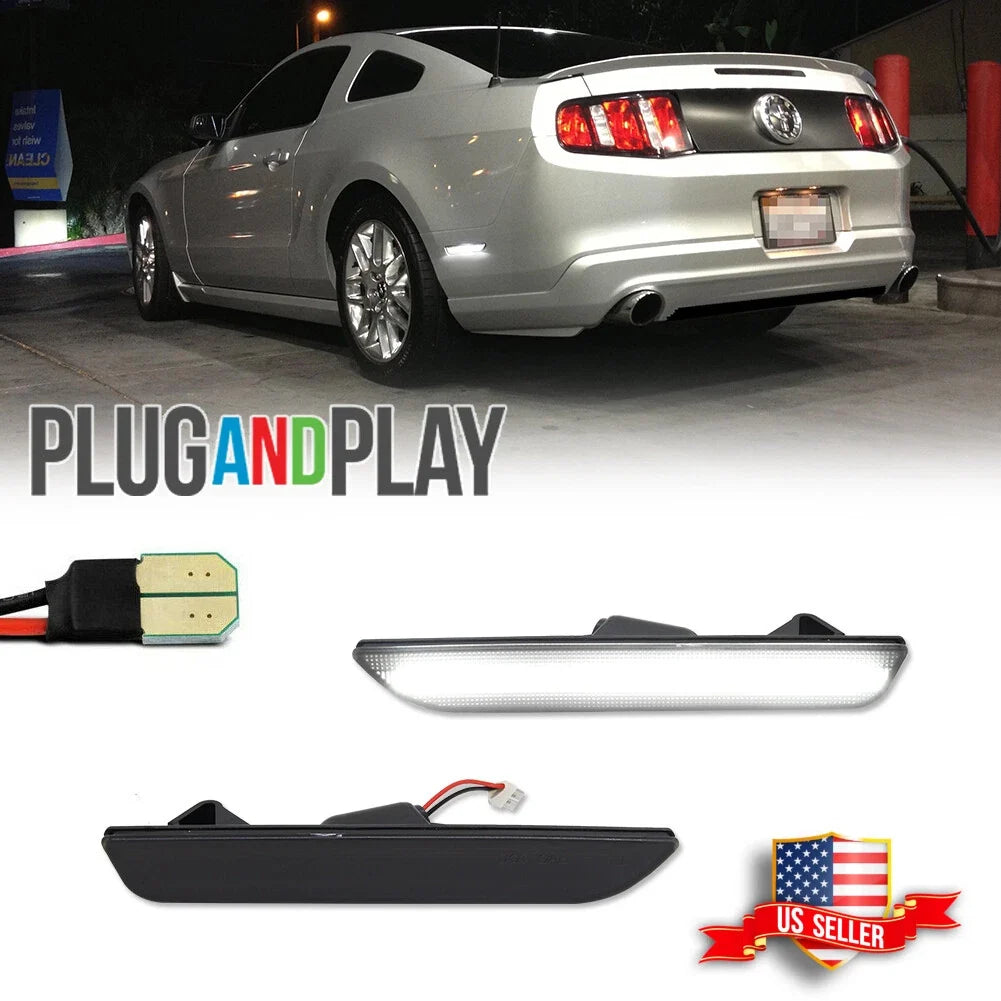 Set of 2 Dark Smoke LED Rear Side Marker Lights for Ford Mustang (2010–2014)