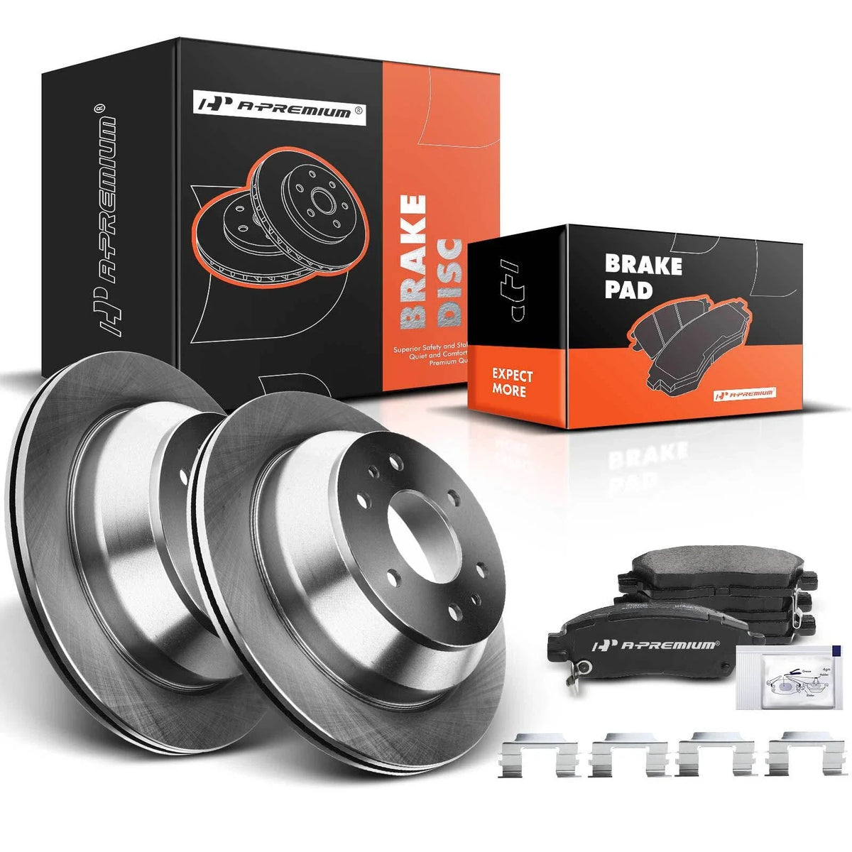 Rear Disc Brake Rotors & Ceramic Pads for Chevy Trailblazer GMC Envoy (2002–2009)