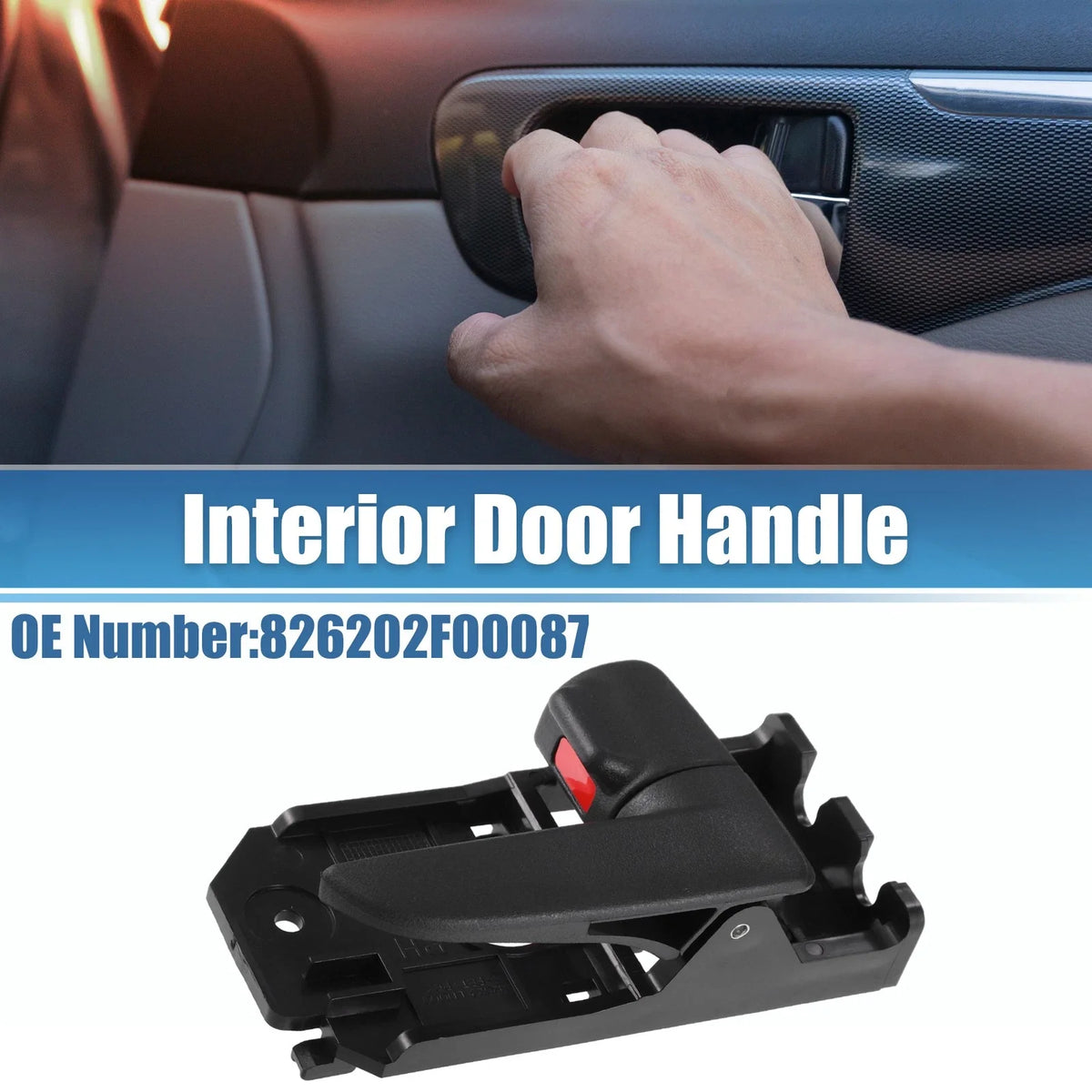 Front Right Interior Door Handle for Kia Spectra (2000–2009) No. 826202F00087 Black