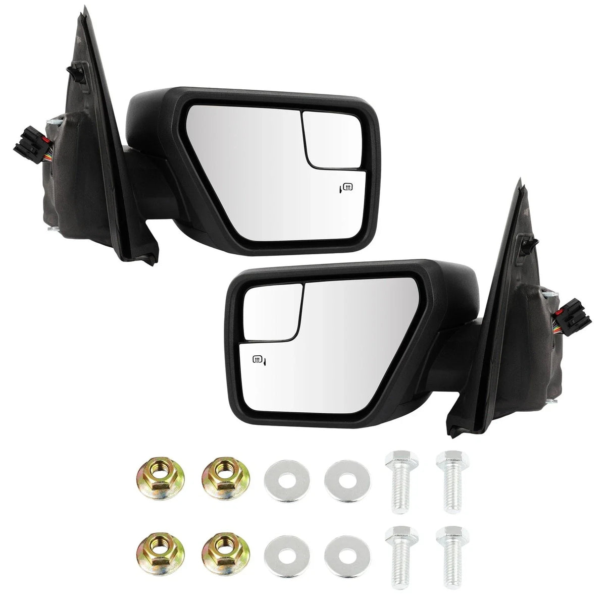 2-Piece Set of Power Heated Side Mirrors for 2021-2024 Ford F-150 w/Turn Light