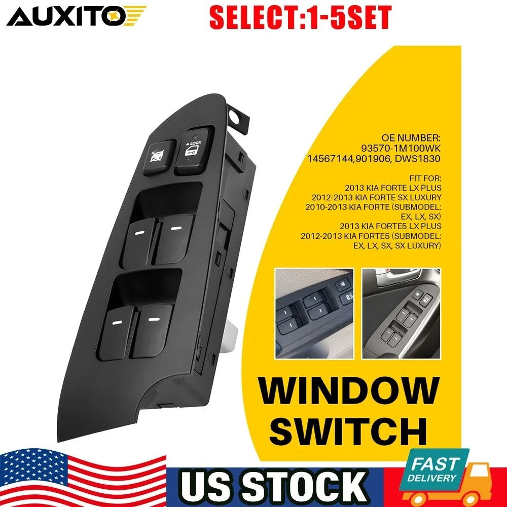 Left Front Power Window Master Switch for Kia Forte (2010–2013) 14 Pins
