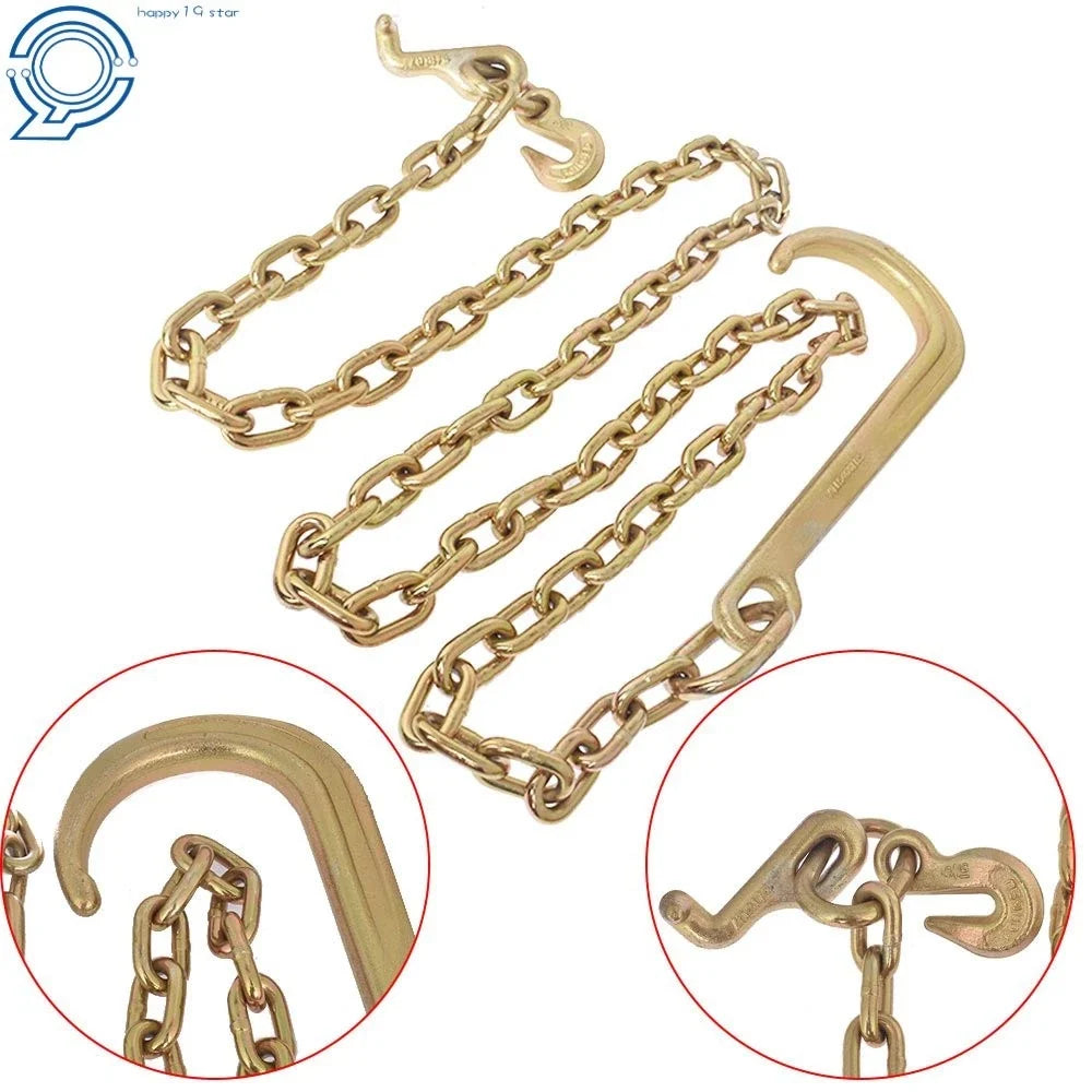 Mini R Hook Recovery Wrecker J Hook Tow Chain 5/16" × 8' G70 Trailer Hitches