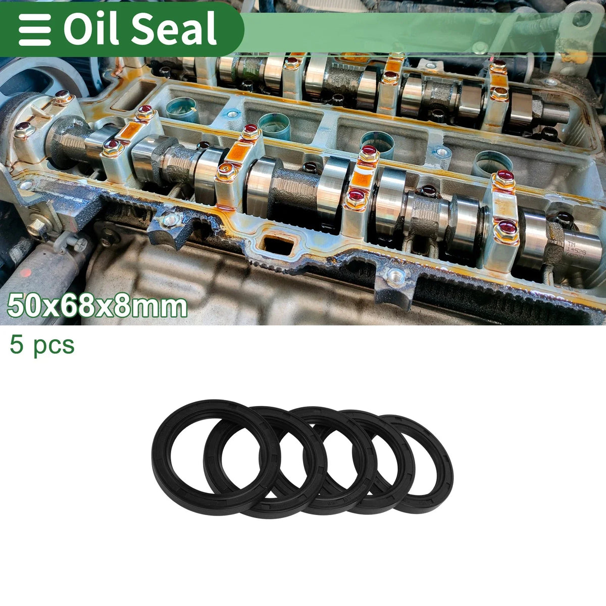 Oil Seal for [Make Model] (50x68x8mm) NBR Rubber High Pressure