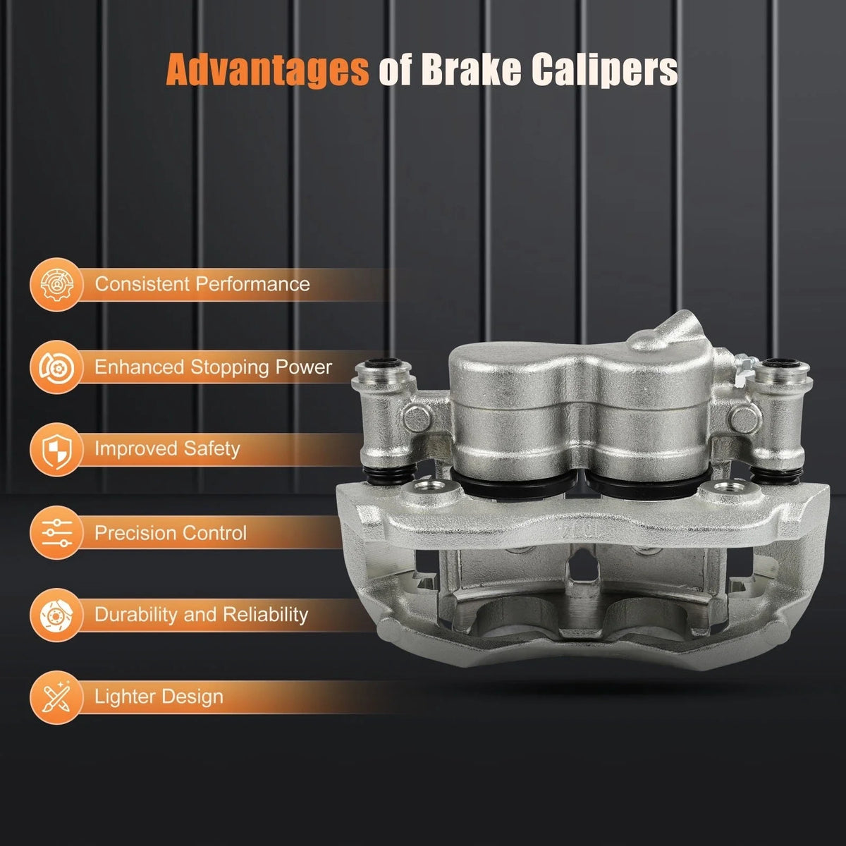 Front Pair of Brake Calipers w/ Bracket for Mercedes-Benz Sprinter 2007-2008