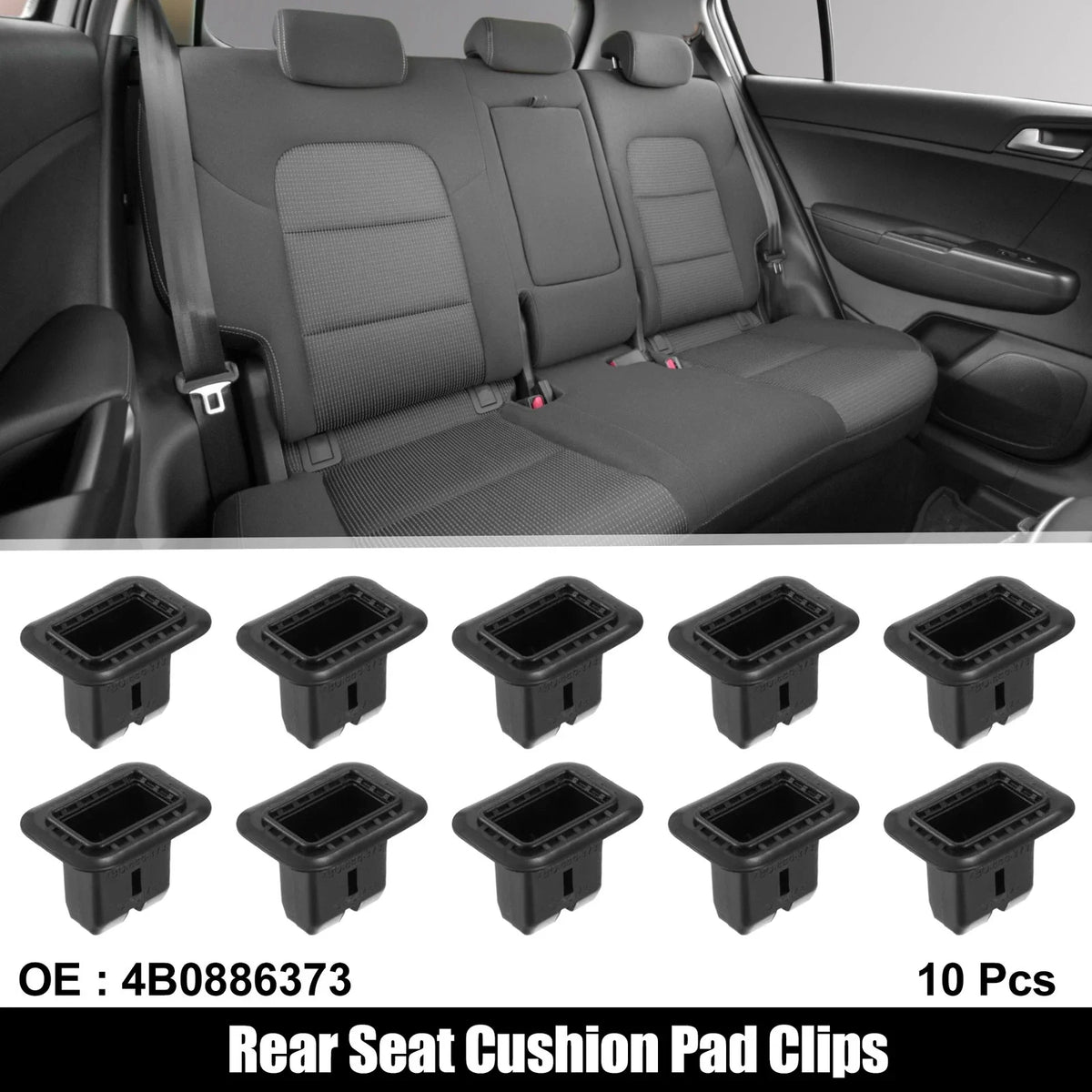 10 Pack Rear Seat Cushion Pad Clips for Audi A4 (2002–2008)