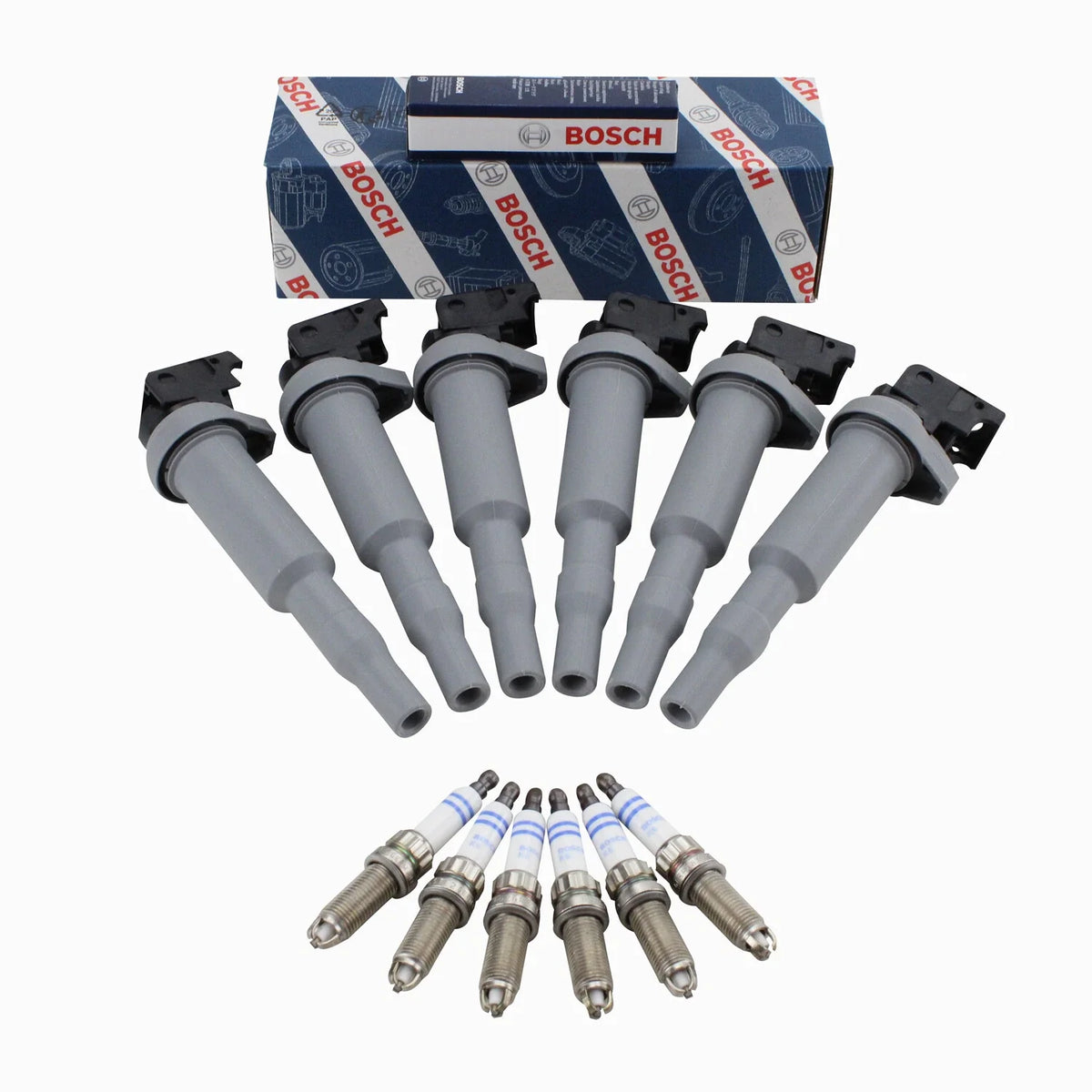 Set of 6 Bosch Ignition Coils & Spark Plugs for BMW
