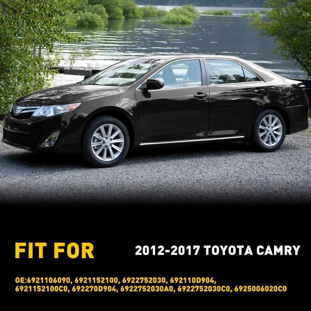 Black Rear Outside Door Handle Set for 2018–2023 Toyota Camry