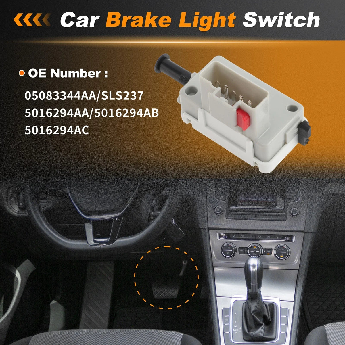 Brake Light Switch for Dodge Durango (2005–2009) 05083344AA 1 pcs