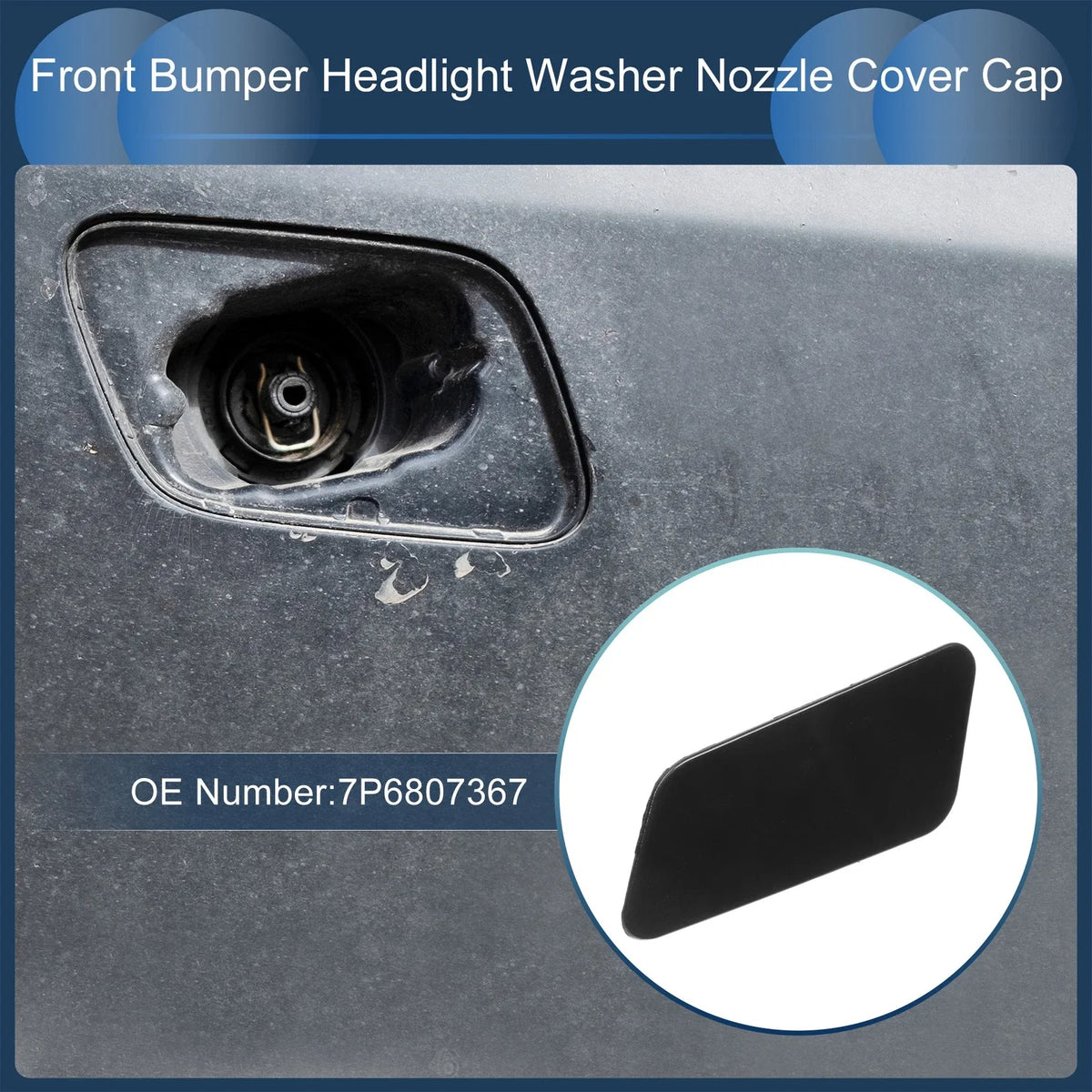Front Left Washer Nozzle Cover Cap for Volkswagen Touareg (2011–2014) 1 Pcs