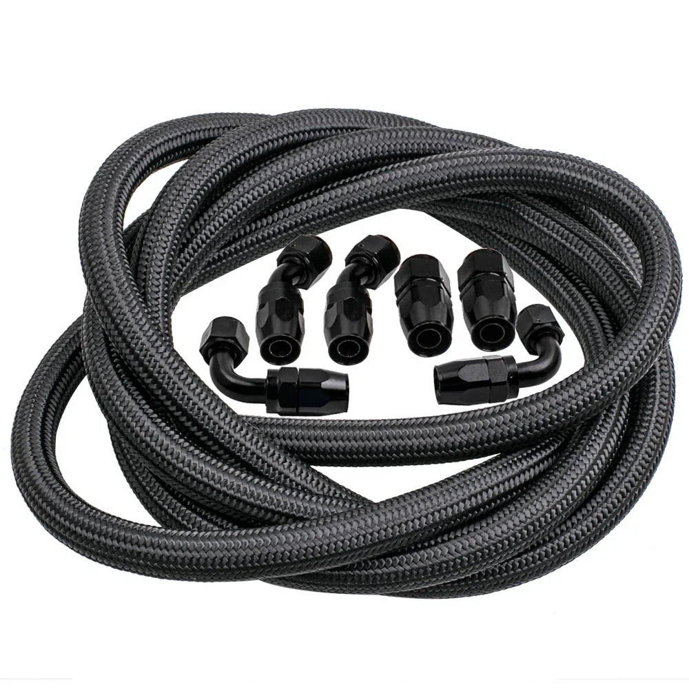 AN10 10AN 12FT Stainless Steel Braided Fuel Line with Swivel Fittings (—)