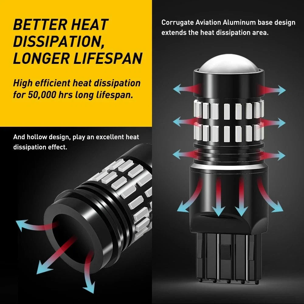 Set of 2 AUXITO 7443 7444 Red LED Bulbs for Brake Tail Stop Light