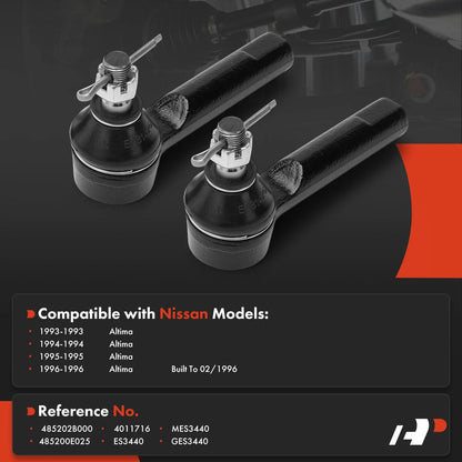 Steering Tie Rod End Set (2X) for Nissan Altima Front 1993-1996