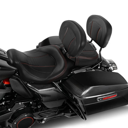 Driver Passenger Seat & Backrest Pad for Harley Electra Road Glide (2009–2023)
