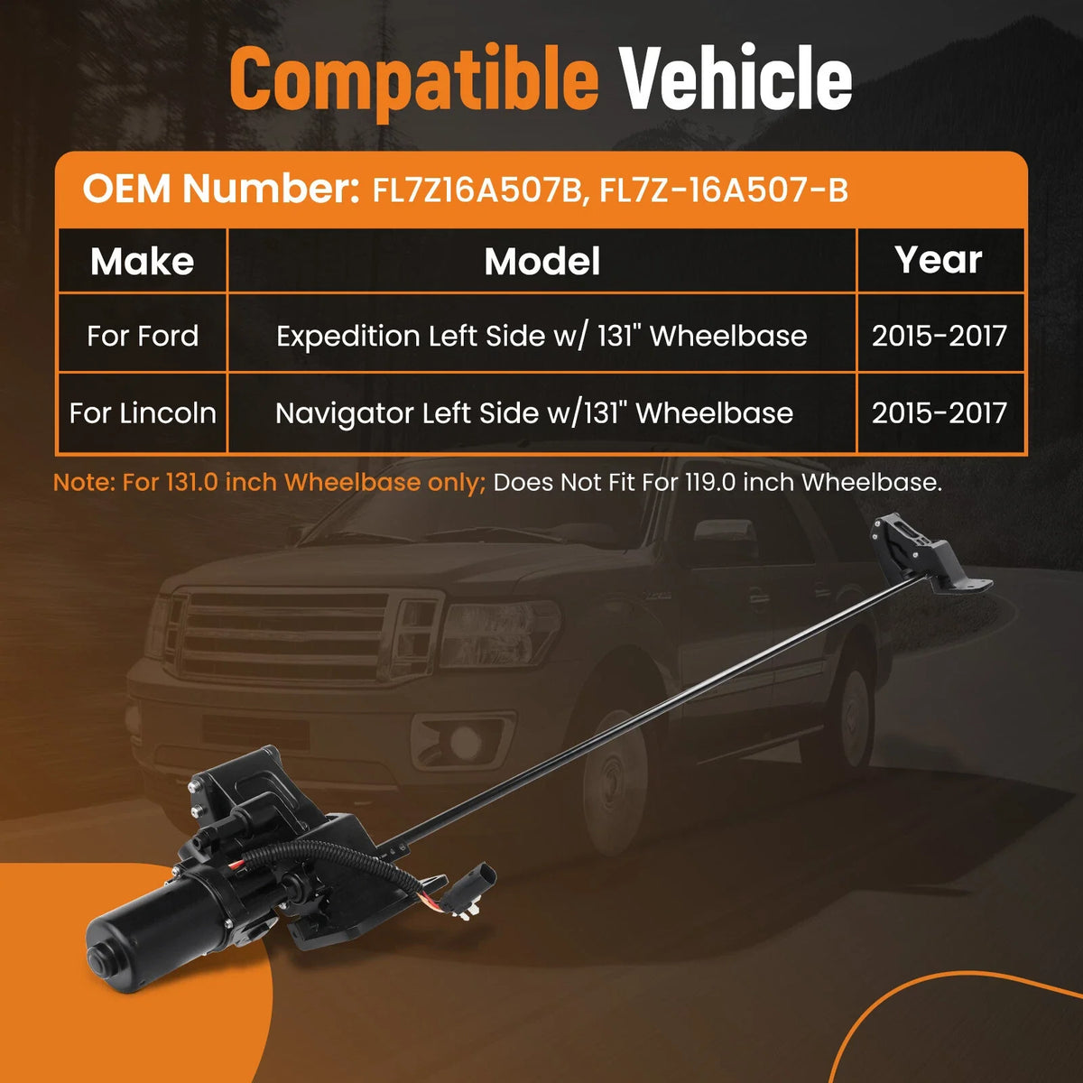 Left Board Motor & Bracket Assembly for Ford Expedition, Lincoln Navigator (2015–2017)