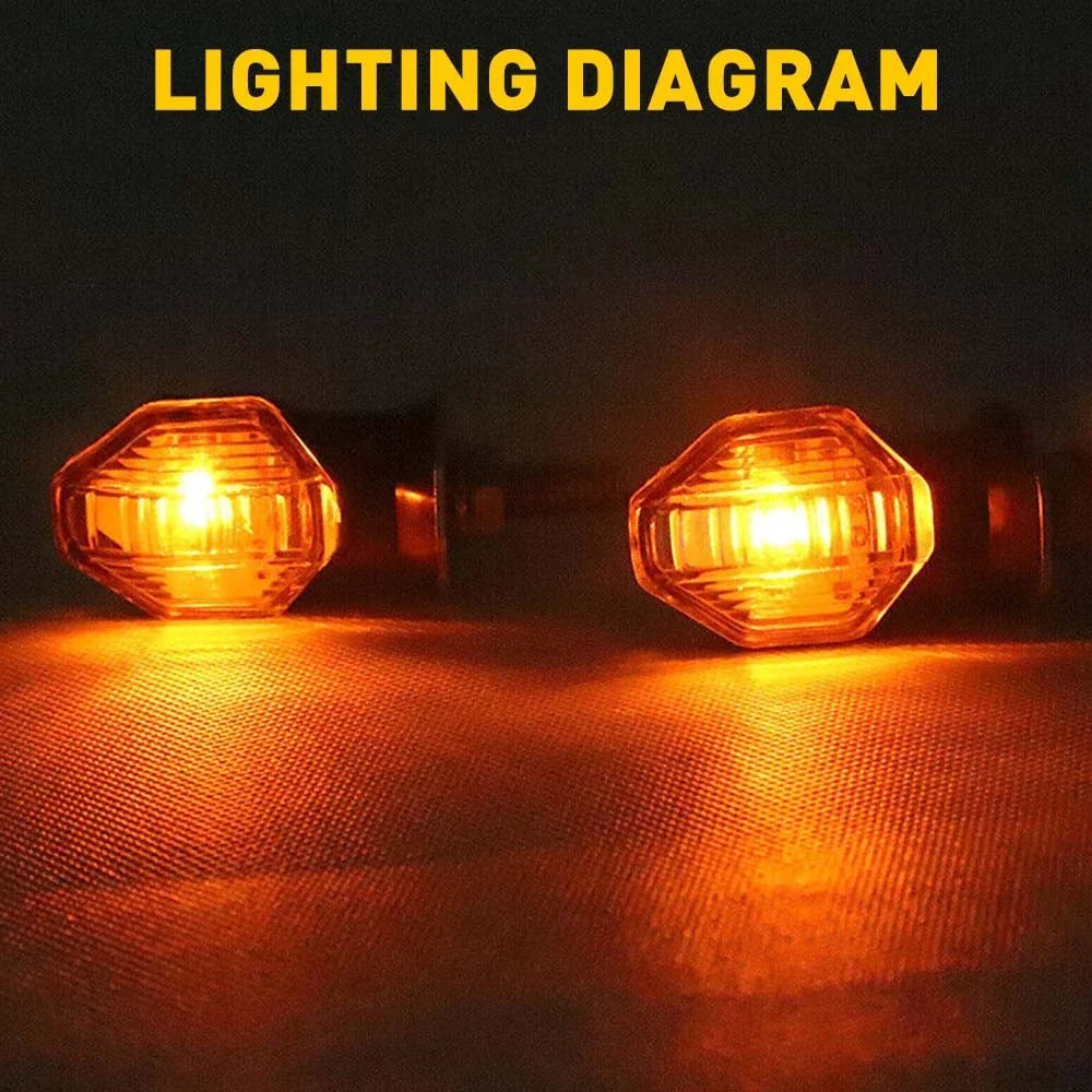 4X Amber LED Motorcycle Turn Indicator Signal Light Waterproof Universal