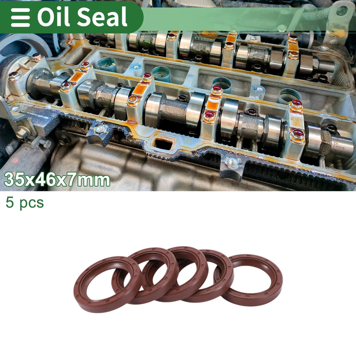 Set of 5 Oil Seal Rotary Shaft Seal 35x46x7mm for Various Models