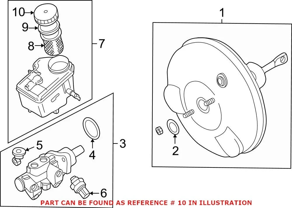 Brake Master Cylinder Reservoir Cap for BMW (OEM 34336774451)
