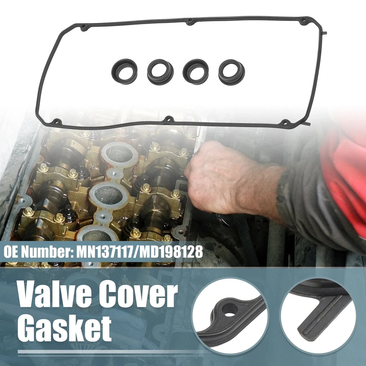 Rubber Engine Valve Cover Gaskets Seals for Mitsubishi Eclipse (2005–2012)