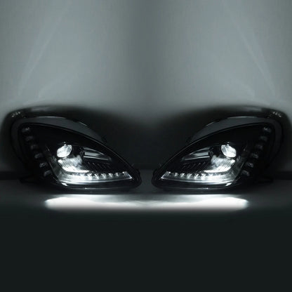 Black/Chrome LED Sequential Projector Headlight for Chevy Corvette C6 (2005–2013)