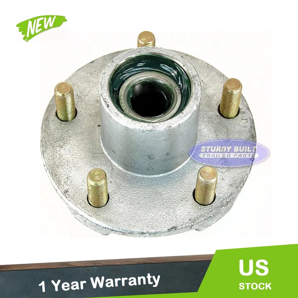 5 Lug Trailer Hub with Pre-Greased Bearings and Seal for 2000LB