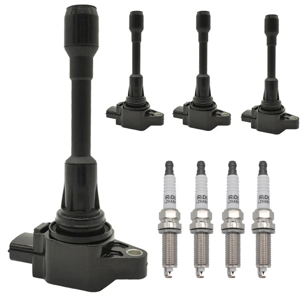 Set of 4 Ignition Coils & Spark Plugs for Nissan Rogue L4-2.5L (2008–2015) UF549