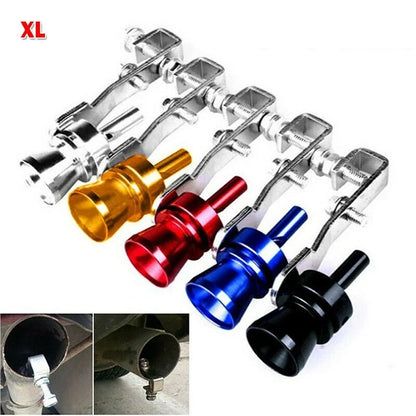 Silver/Black Turbo Muffler Sound Tips for All Universal Vehicles