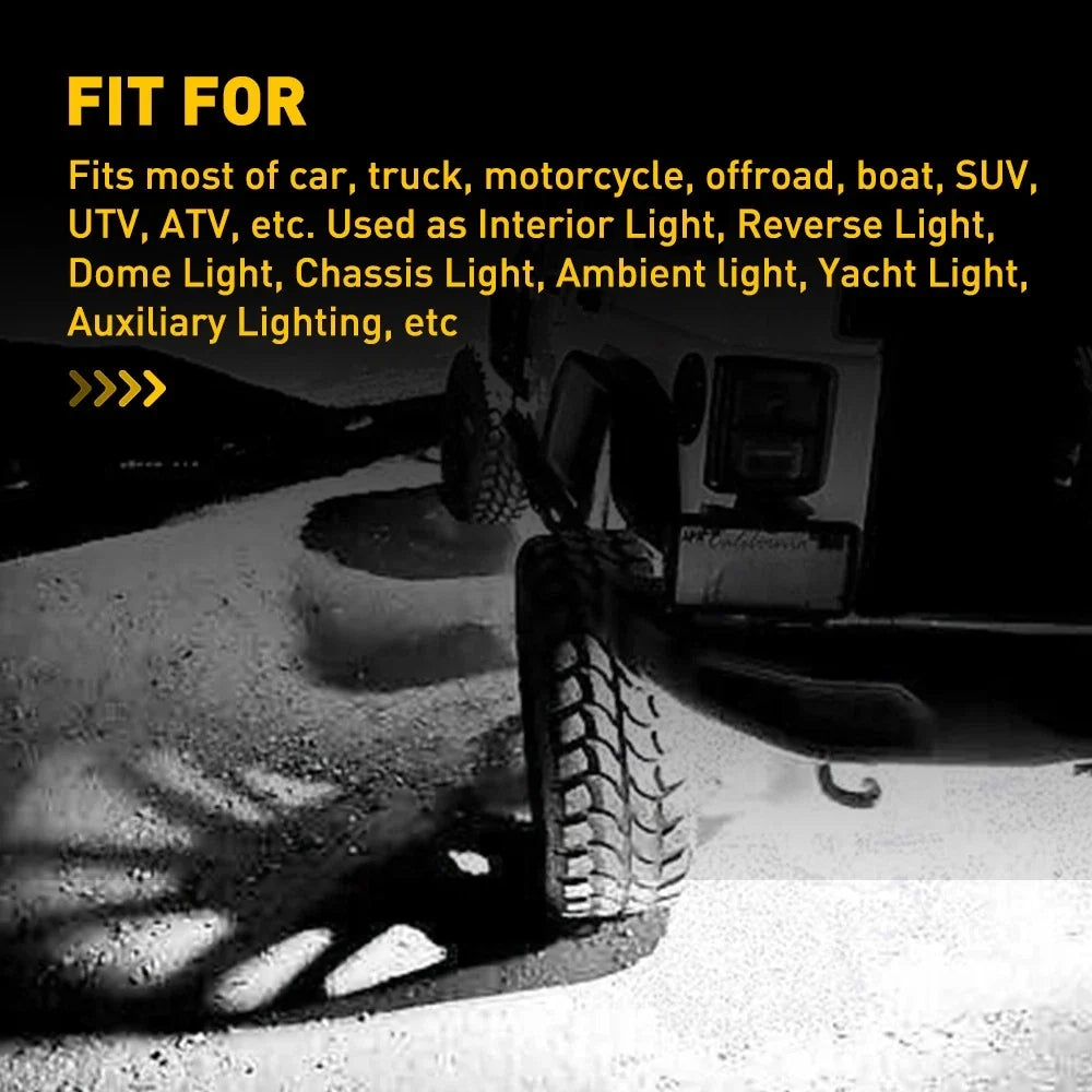 4X Pure White LED Rock Lights for Universal Use (Waterproof)
