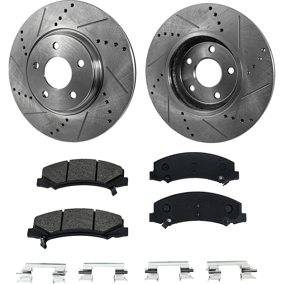 Brake Disc & Pad Set - Cross-Drilled for 2006-2013 Chevrolet Impala