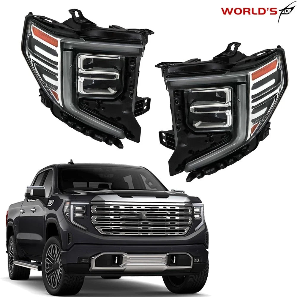 LED Headlights for GMC Sierra 1500 SLT/Denali (2022–2024) Left + Right