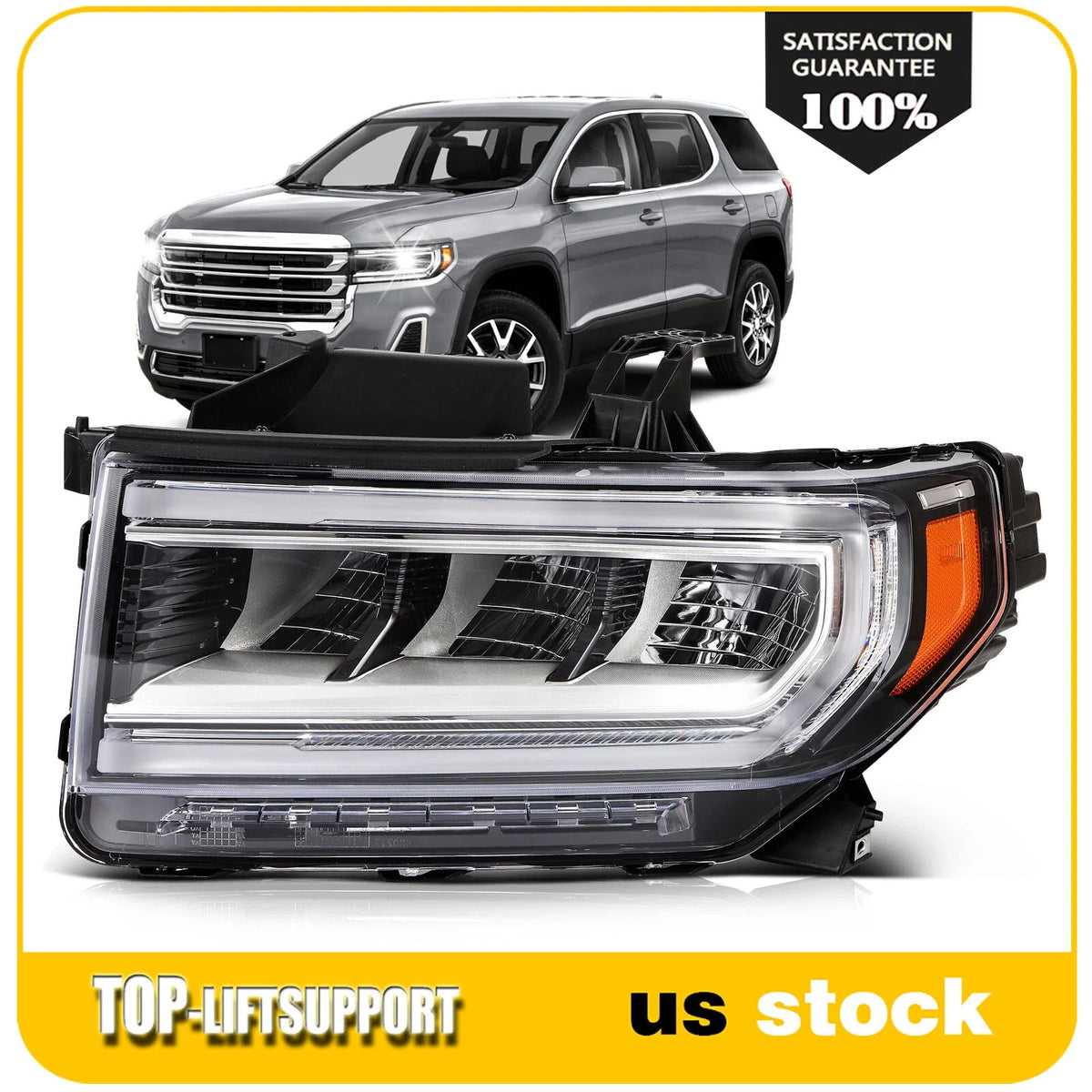 Headlight for GMC Acadia (2020–2023) with LED DRL Driver Left Side